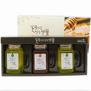설악산허니팜 머그벌꿀 선물세트(아카시아꿀 x2, 야생화꿀 x1 각 500g)