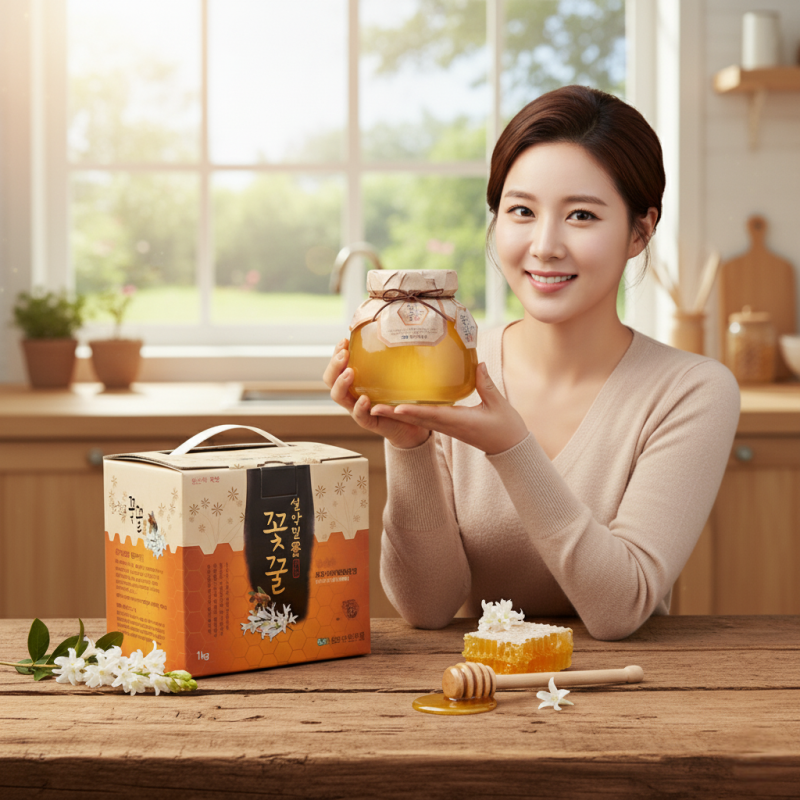 설악산허니팜 아카시아 꿀단지1kg